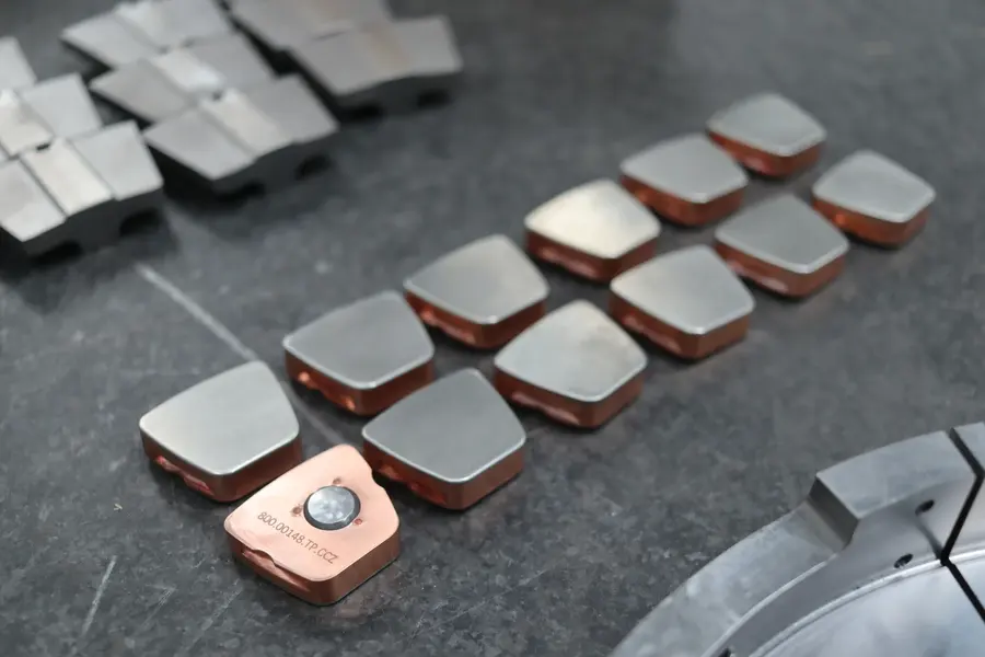 New thrust pad set manufactured by Oiltech Bearings